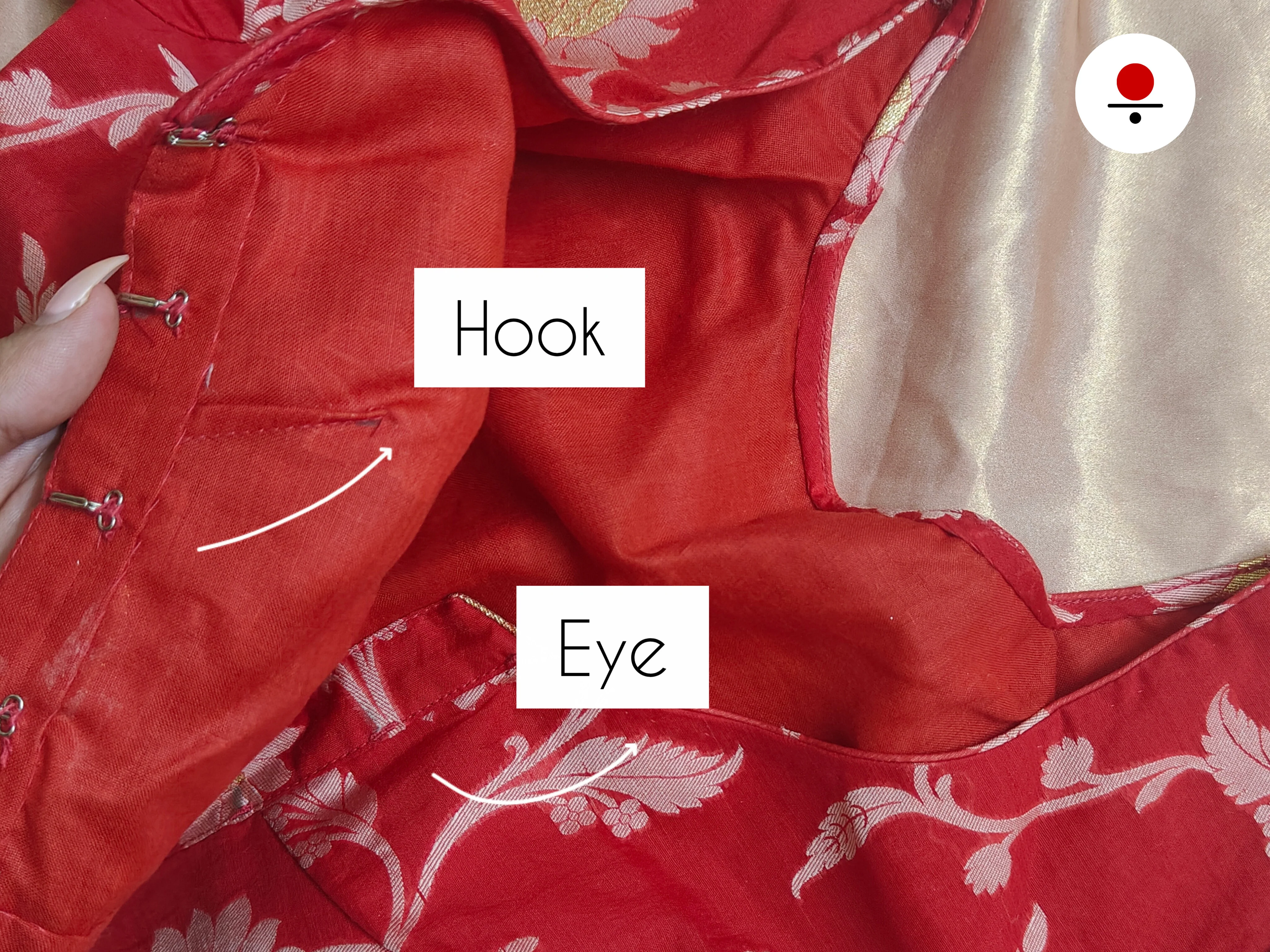 Alia Chanderi Silk Red Blouse - Image 3