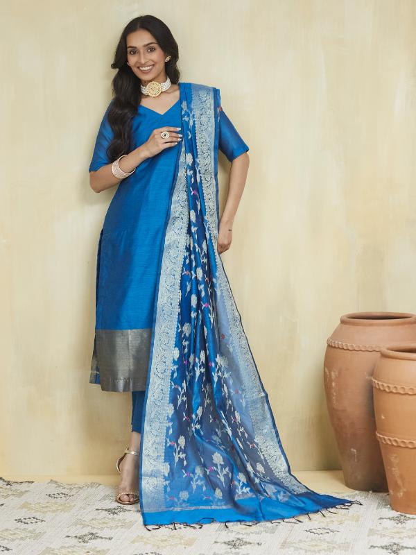 Blue Mirage Stitched Suit Set - Image 4
