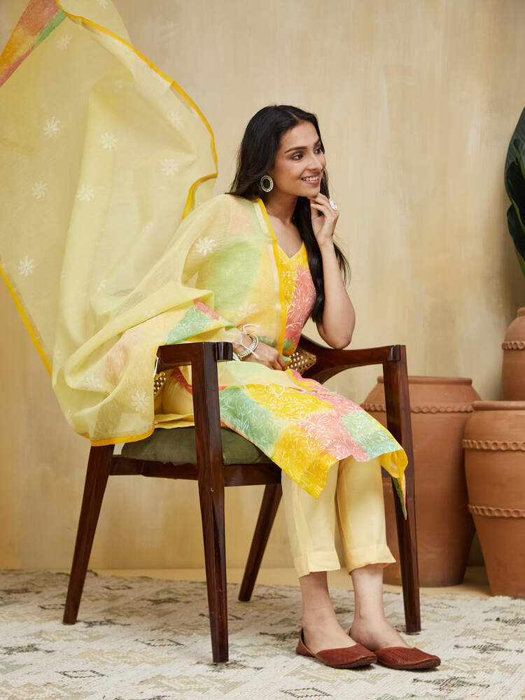 Dandellion Cotton Linen Stitched Suit Set - Image 13