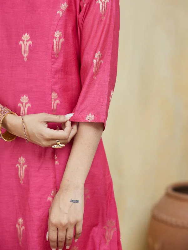 Blush Petal Chanderi Silk Stitched Suit - Image 16