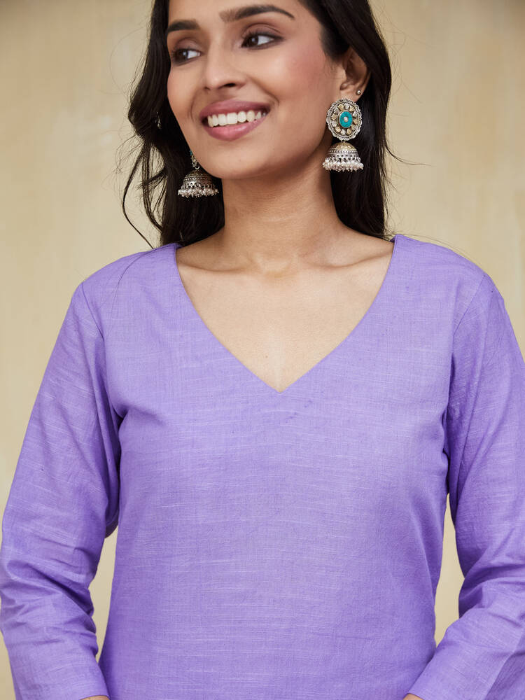 Lavandula Embroidered Cotton Unstitched Suit Set - Image 7