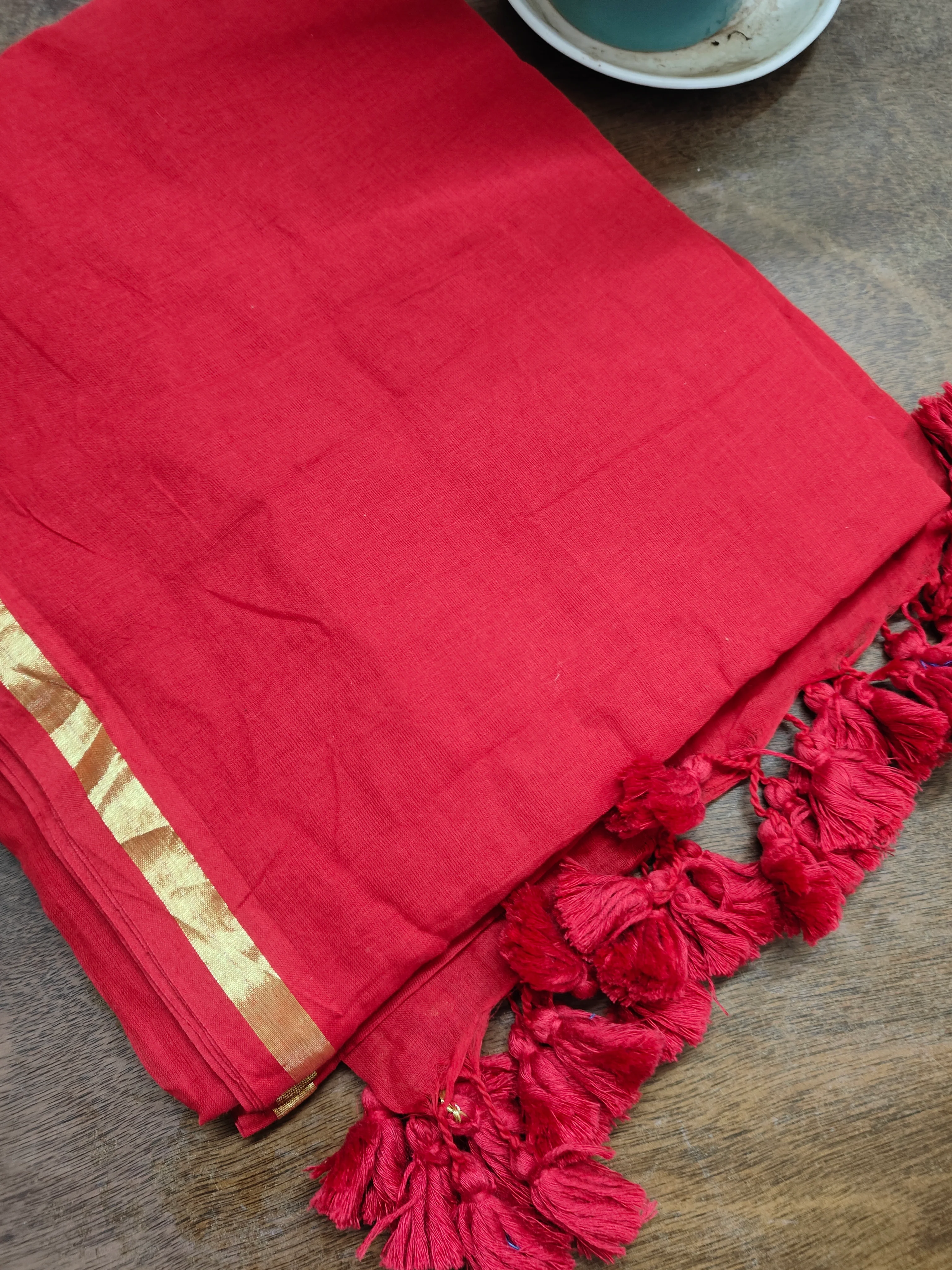 Fierce Red Love Muk Saree - Image 3