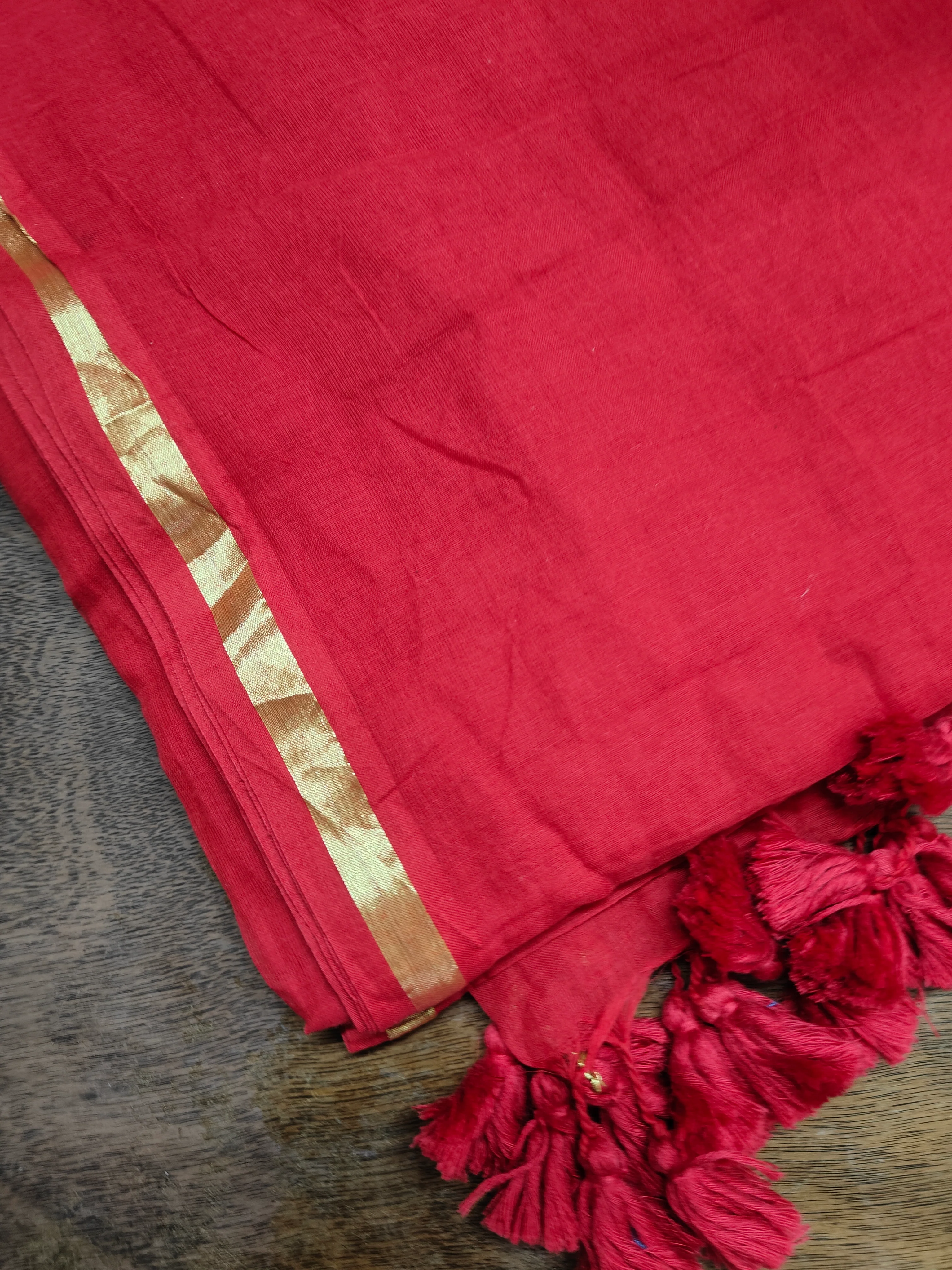 Fierce Red Love Muk Saree - Image 5