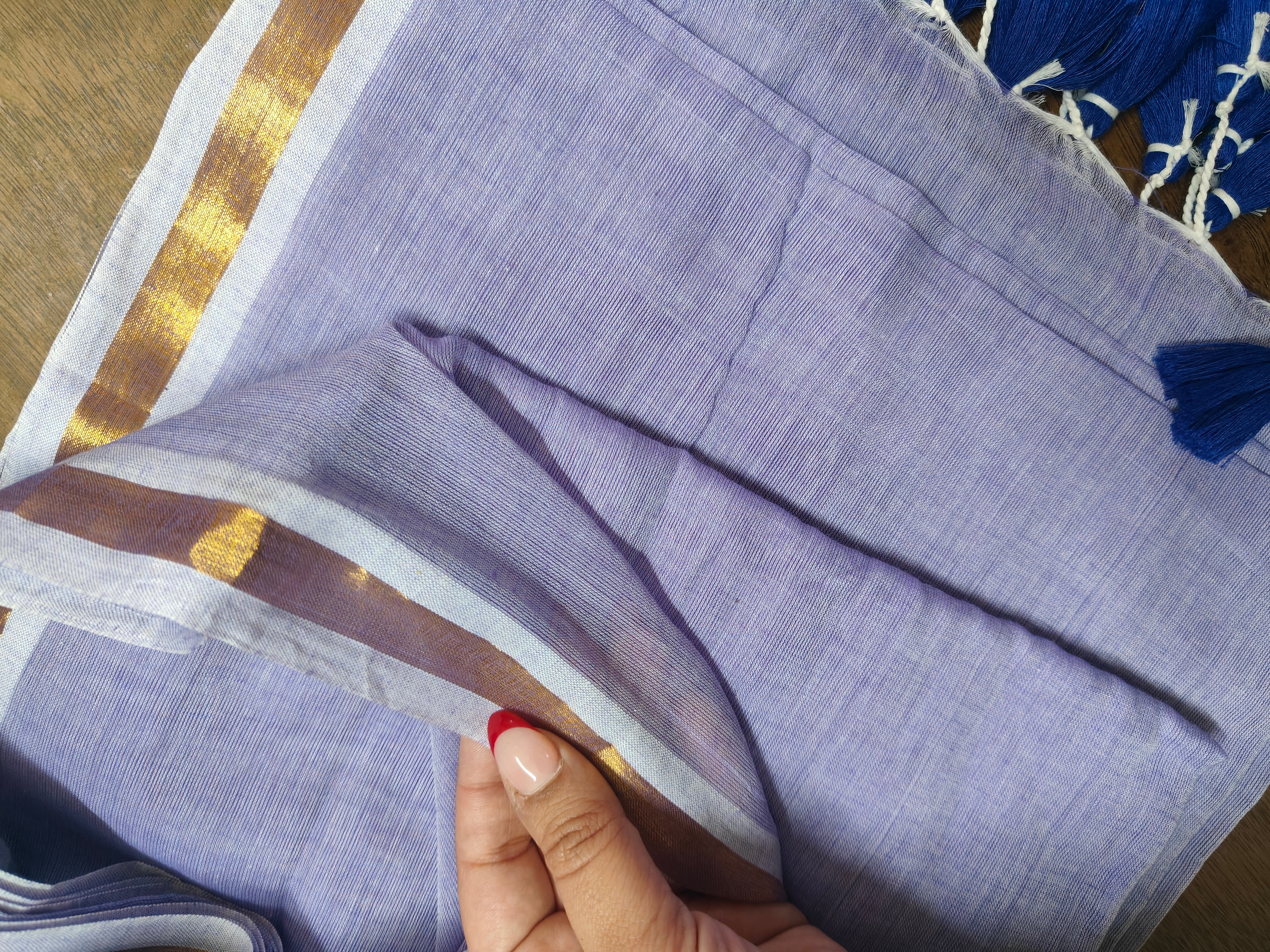 Lilac Love Mul Saree - Image 3