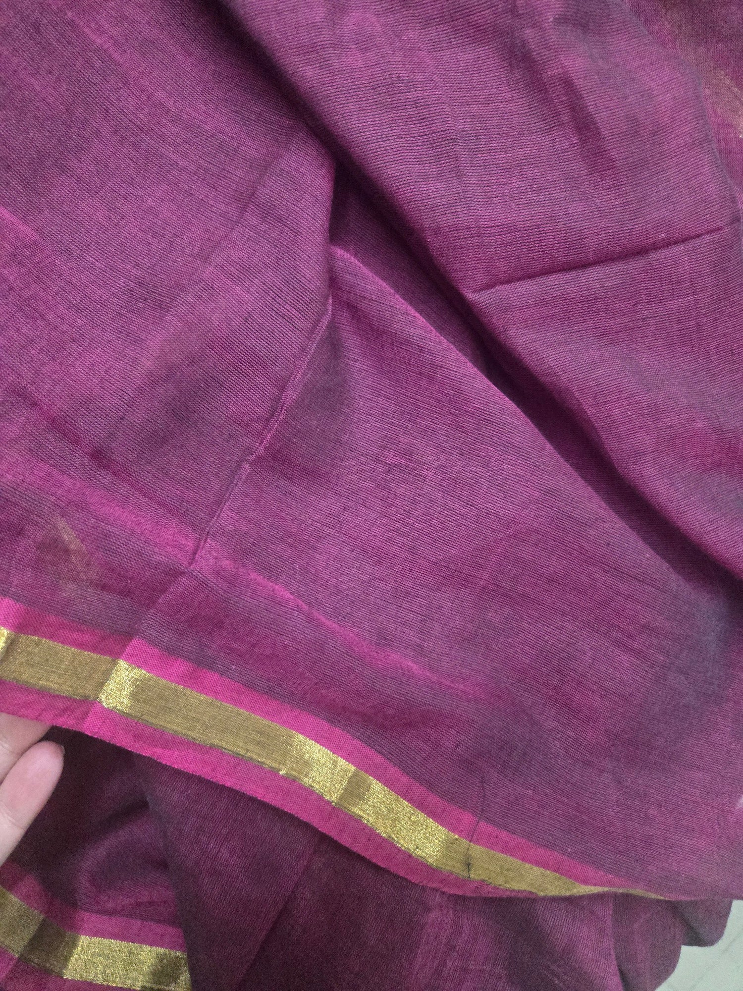 Nayantara Pink Mul Cotton Saree - Image 2