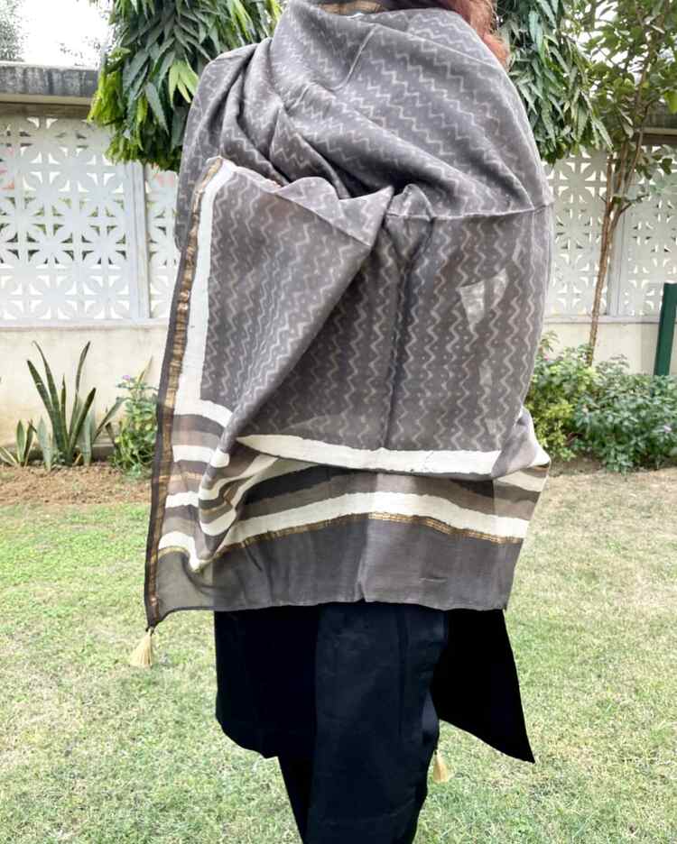 Prithvi Pure Chanderi Silk Dupatta - Image 3