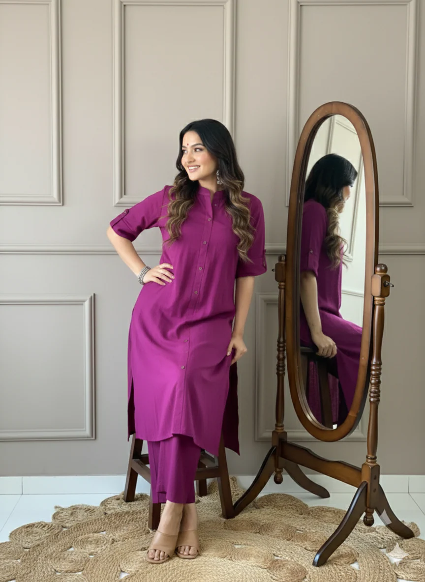 Purple Water Cotton COORD - Image 3