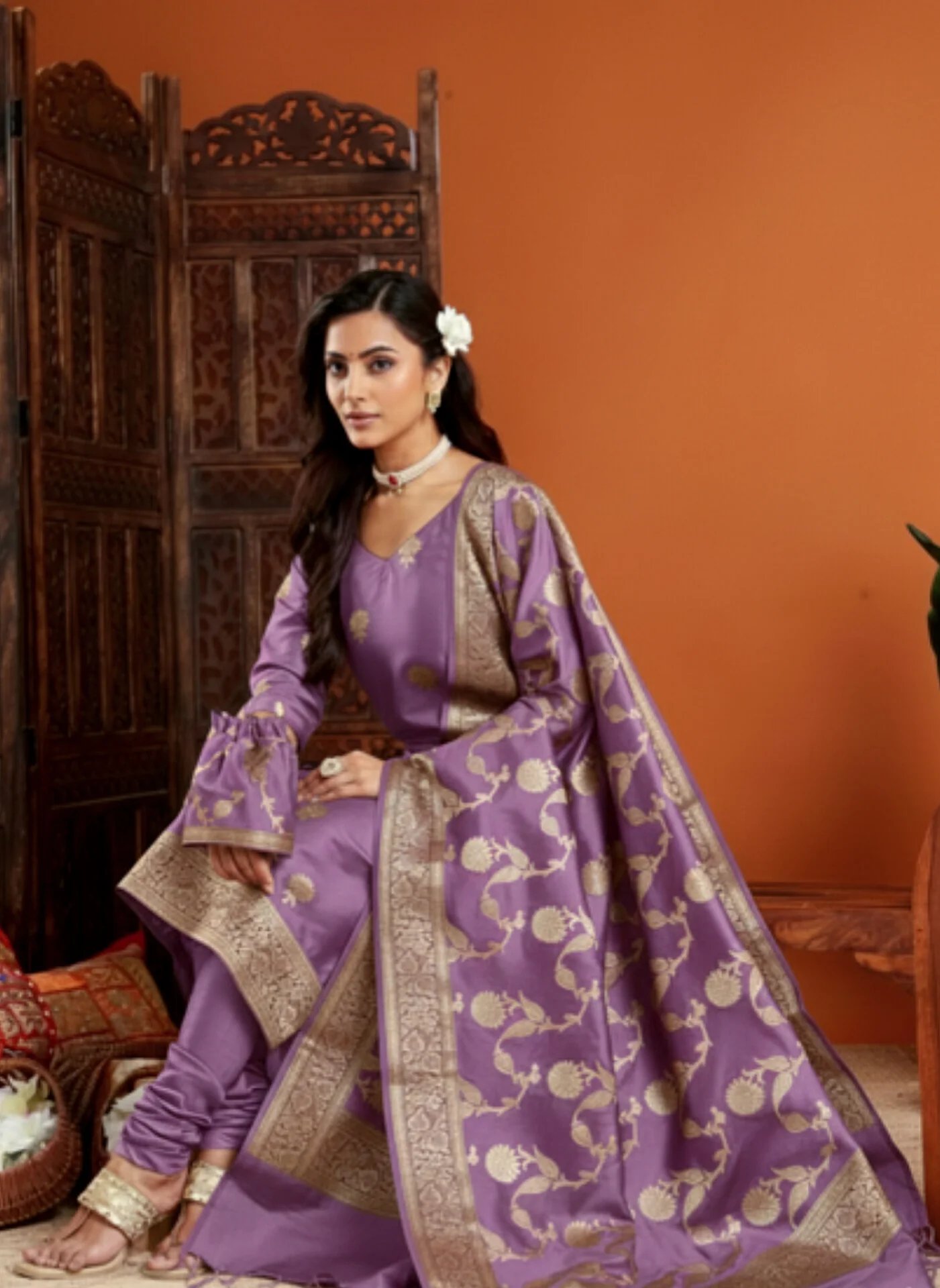 Sonu Banarsi Silk Unstitched Suit - Image 3