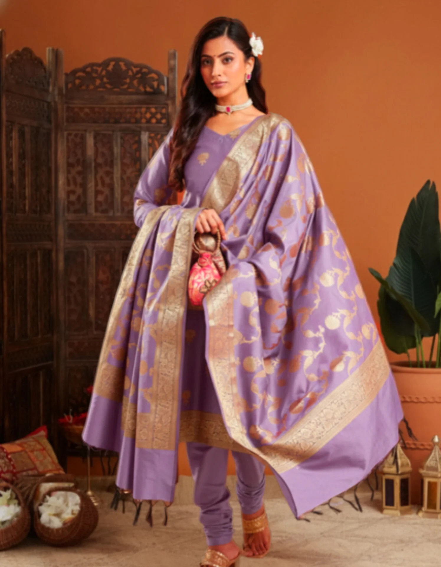 Sonu Banarsi Silk Unstitched Suit - Image 4