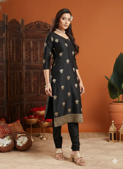 Sravyaa Banarsi Silk Unstitched Suit - Image 3