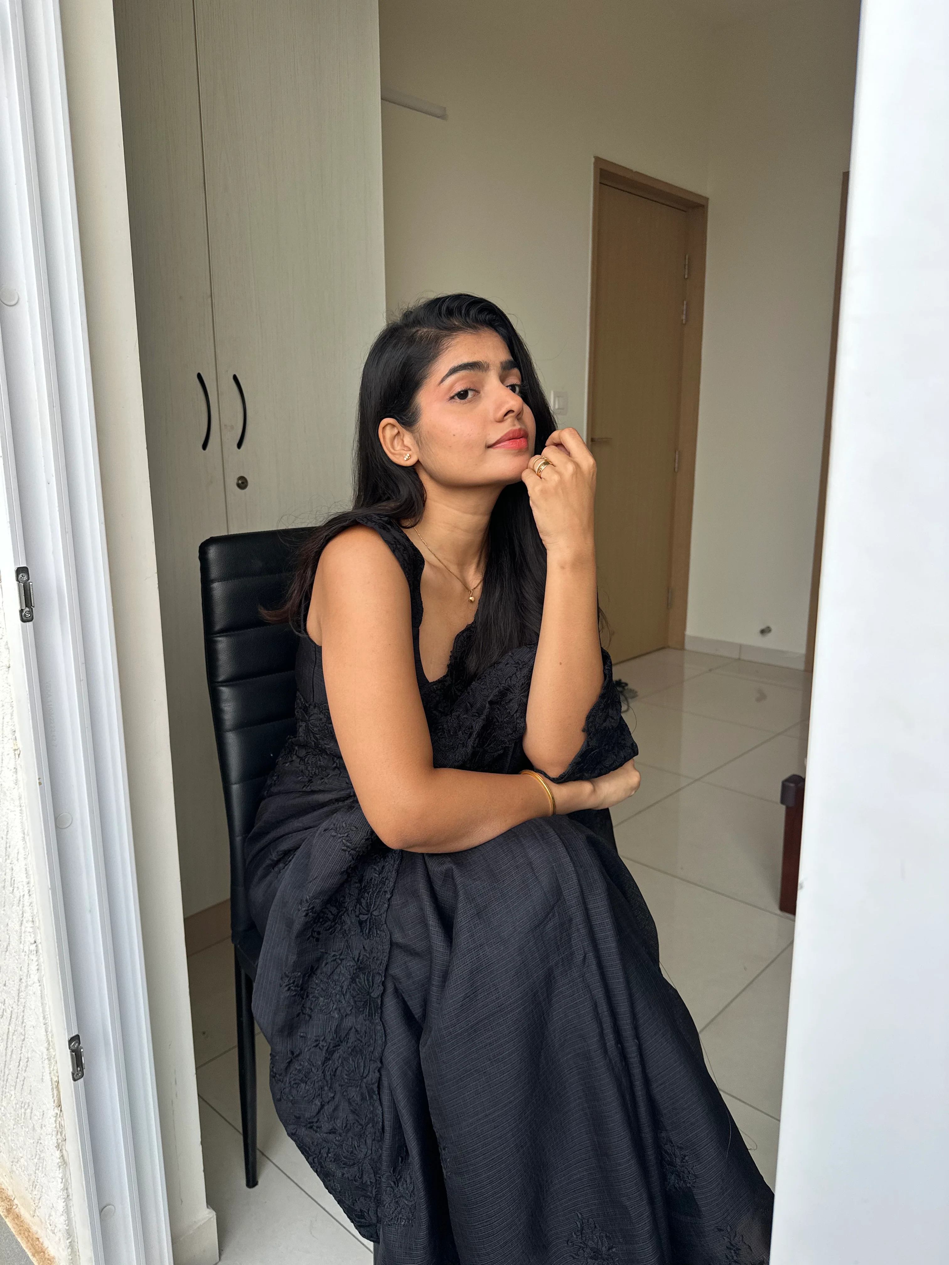 Sushmita Cutwork Black Saree - Image 3