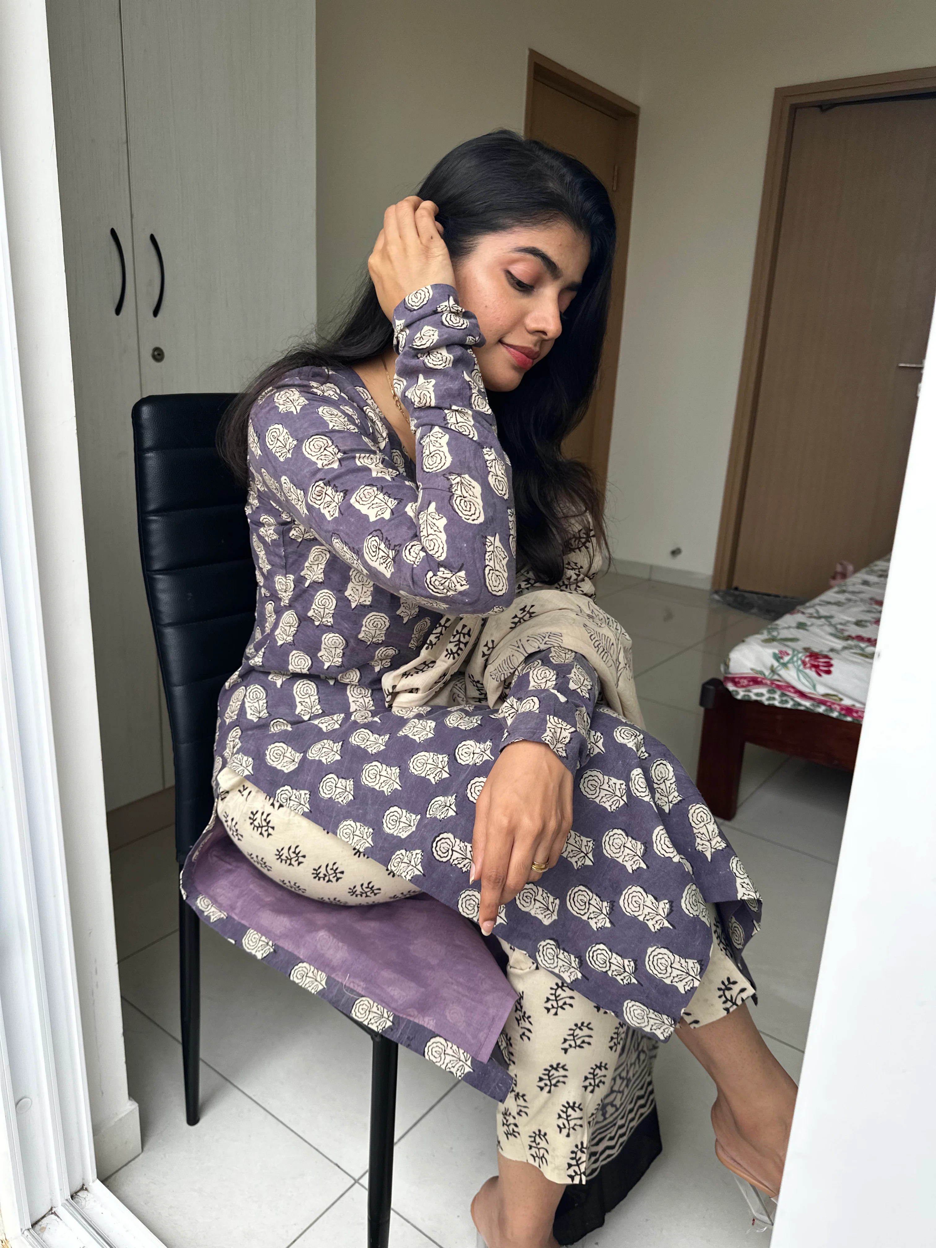 Jazlin Block Printed Cotton Suit Set - Image 6