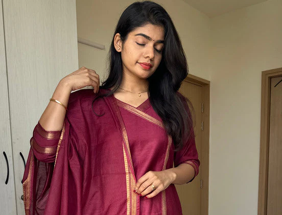 Tanira Maroon Best Seller Suit Set - Image 3