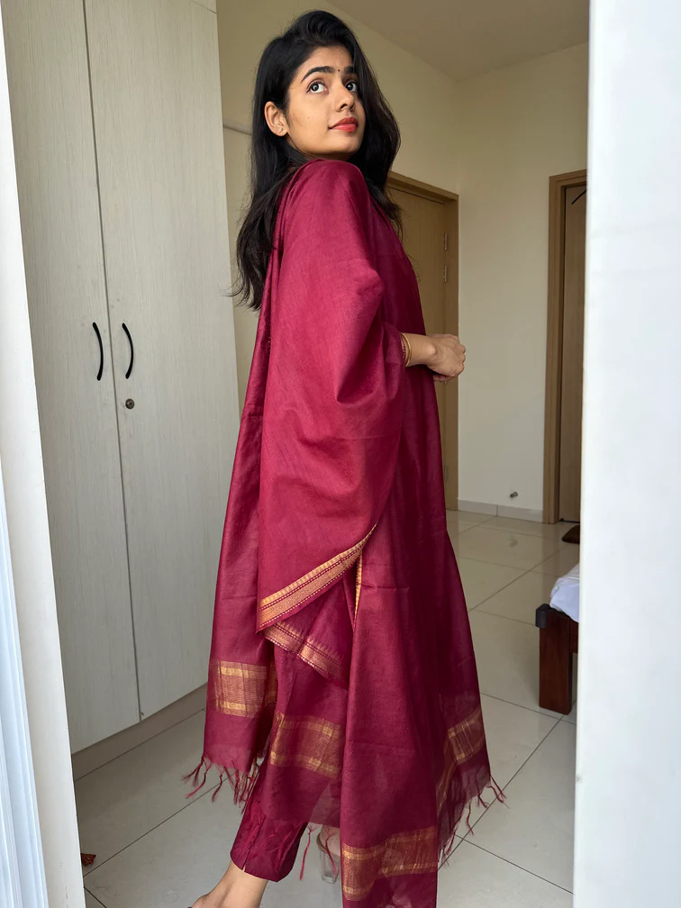 Tanira Maroon Best Seller Suit Set - Image 6